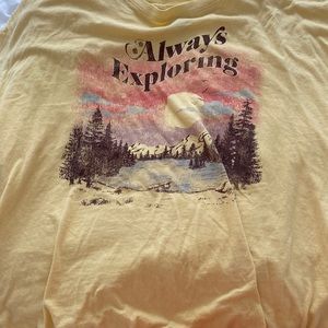 Yellow always exploring T shirt